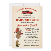 Un pequeño bombero está de camino a Baby Shower