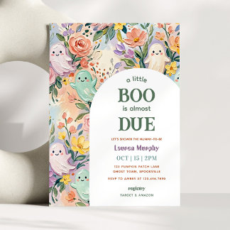 Invitación Un pequeño Boo Colorido Cumple Floral de Halloween