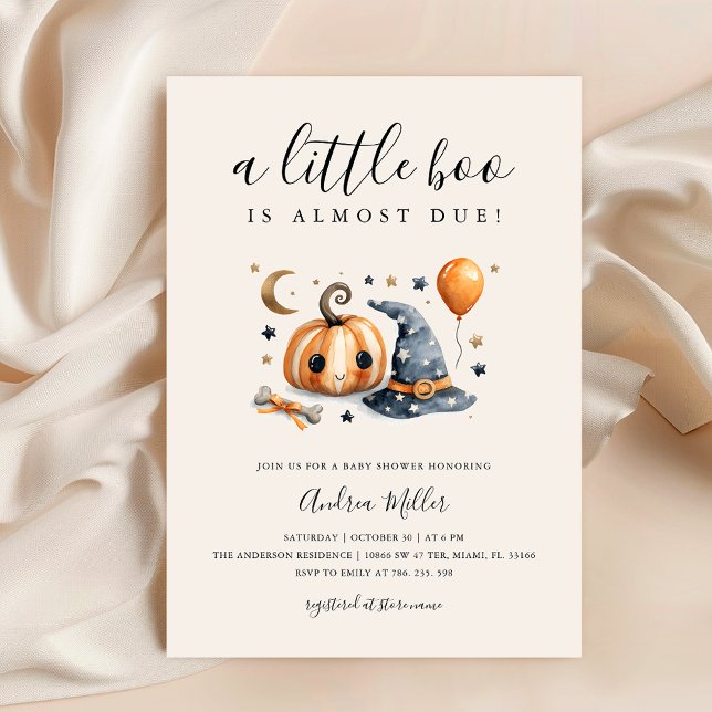Invitación Un pequeño boo en Baby Shower de Halloween (Subido por el creador)