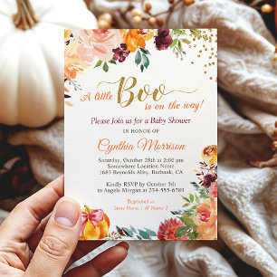 Invitación Un pequeño boo en camino al Baby Shower del otoño
