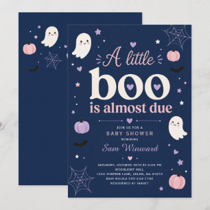 Invitación Un pequeño boo es debido fiesta de bebé Navy