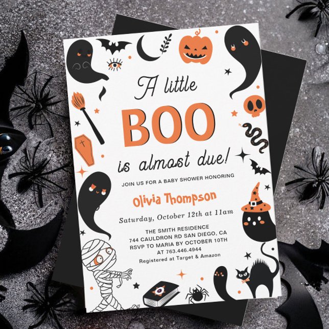 Invitación Un pequeño Boo está a punto de llegar a Halloween  (Subido por el creador)