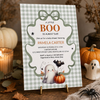 Invitación Un pequeño Boo está a punto de llegar en Verde Hal