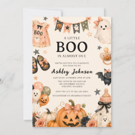 Invitación Un pequeño Boo está a punto de llegar Rosa Hallowe