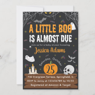 Invitación Un pequeño Boo está casi a punto de llegar a Baby