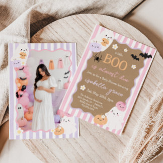 Invitación Un pequeño boo está casi listo para el Día de Hall