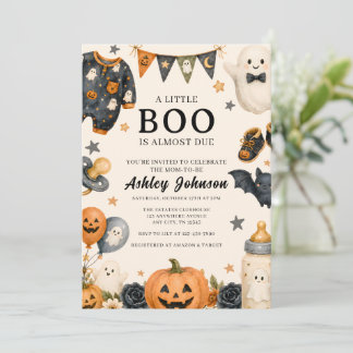 Invitación Un pequeño BOO está casi listo para Halloween Cump