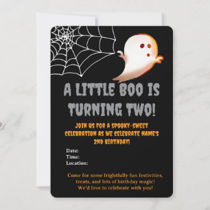 Invitación Un pequeño Boo está cumpliendo dos en Halloween se