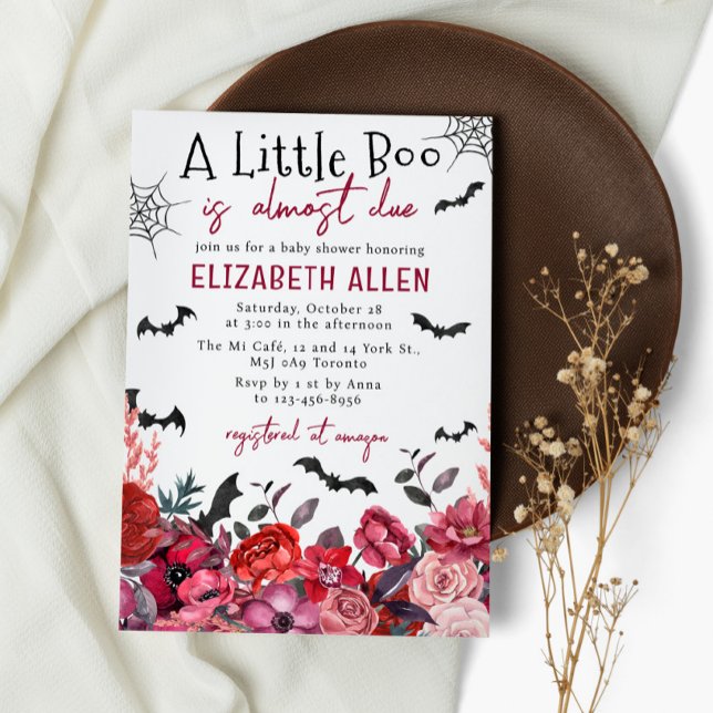 Invitación Un pequeño Boo Halloween florece en Baby Shower (Subido por el creador)
