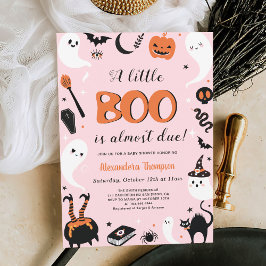 Invitación Un pequeño Boo Rosa Halloween Bebé