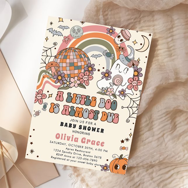 Invitación Un pequeño boom de Halloween fantasma retro Baby S (Subido por el creador)