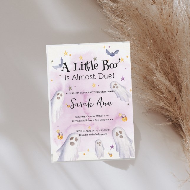 Invitación Un pequeño bote casi se debe a Baby Shower (A Little Boo Is Almost Due Baby Shower Invitation)