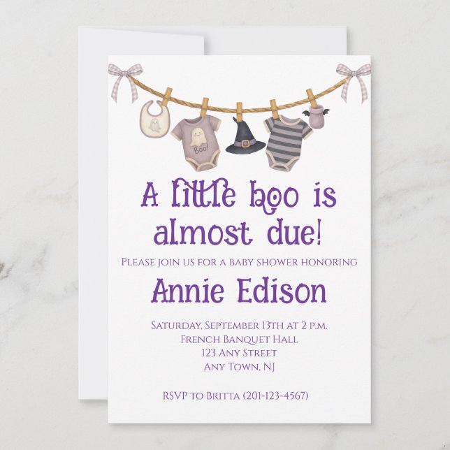 Invitación Un Pequeño Bote Casi Se Debe | Baby Shower de Hall (Anverso)
