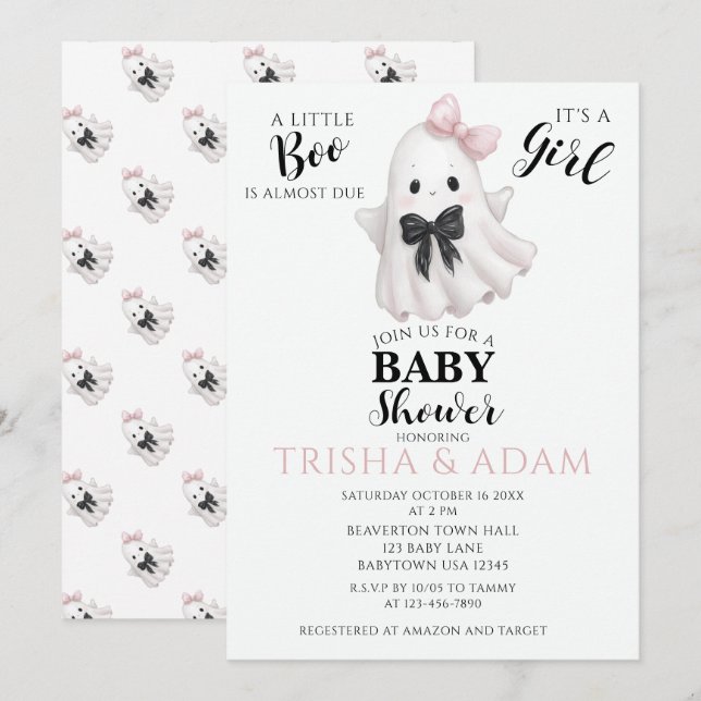 Invitación Un pequeño bote casi se espera - Baby Shower de Ha (Anverso / Reverso)