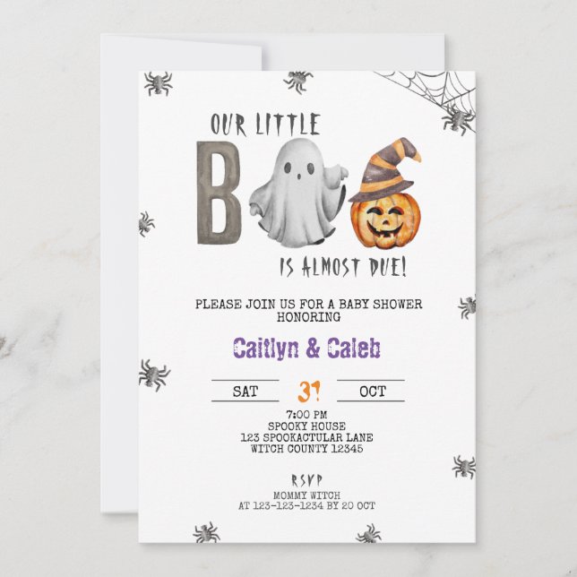 Invitación Un pequeño bote casi se espera, Baby Shower de Hal (Anverso)