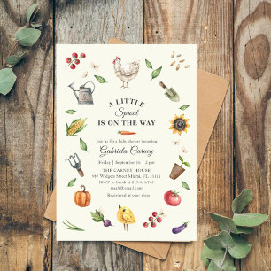 Invitación Un pequeño brote está en camino   Baby Shower rúst