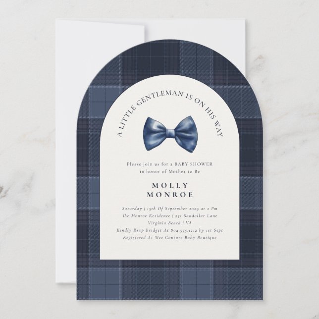 Invitación Un pequeño caballero está de camino a Baby Shower (Anverso)