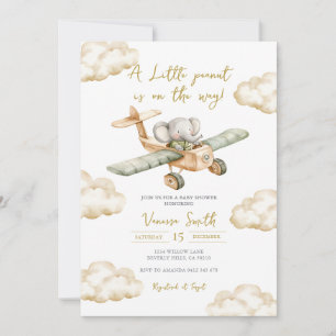 Invitación Un pequeño cacahuete está en camino Elefante Baby 