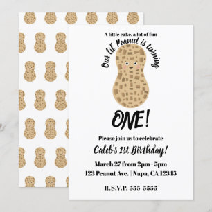 Invitación Un pequeño cacahuete lindo caprichoso Cumpleaños 1