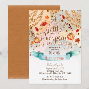 Invitación Un pequeño calabacín está en camino Baby Shower Ot