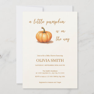 Invitación Un pequeño calabacín está en camino, Otoño, Fiesta