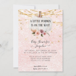 Invitación Un pequeño calabaza acuarela Flora de hilo I