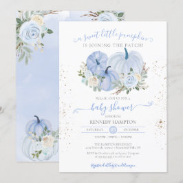 Invitación Un pequeño calabaza azul Chica Baby Shower