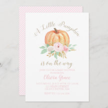 Un pequeño calabaza Baby Shower franjas florales r