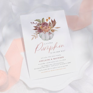 Invitación Un pequeño calabaza Boho Flor Cae Niña Ducha