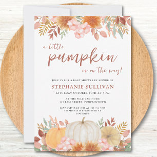 Invitación Un pequeño calabaza cae en el otoño de Baby Shower
