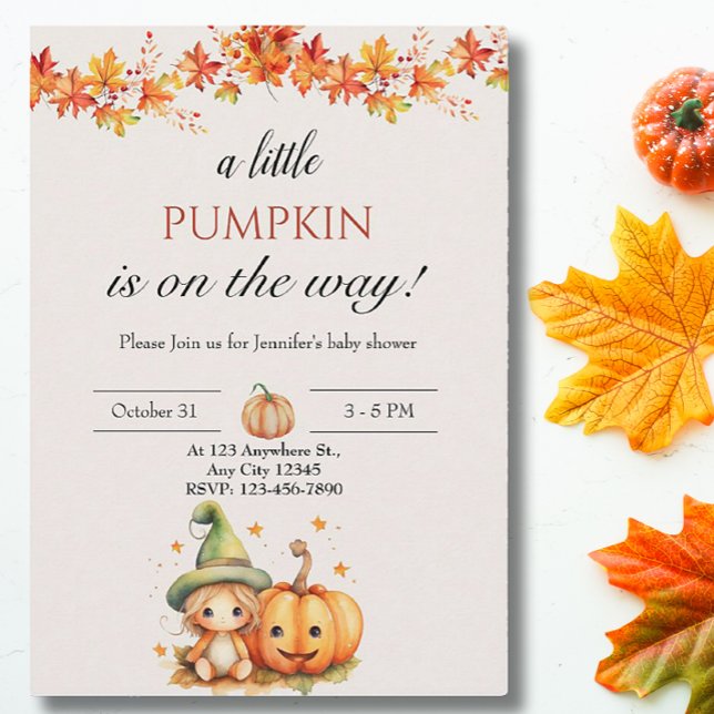 Invitación Un pequeño calabaza cae en el otoño de Baby Shower (Subido por el creador)