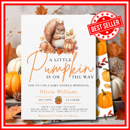 Invitación Un pequeño calabaza cae en otoño SQUIRREL Baby Sho