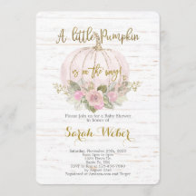 Un pequeño calabaza chica de ducha de bebé de otoñ