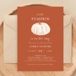 Invitación Un pequeño calabaza de Baby Shower otoñal