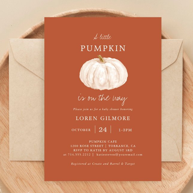 Invitación Un pequeño calabaza de Baby Shower otoñal (Subido por el creador)