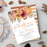 Invitación Un pequeño calabaza de la Baby Shower de calabaza<br><div class="desc">Tire una ducha de bebé con esta ducha de bebé con tema de calabaza de otoño con flores de otoño acuáticas y botánicos.</div>