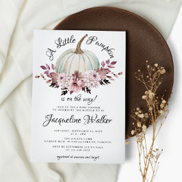 Invitación Un pequeño calabaza de otoño elegantes flores mora