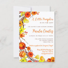 Invitación Un pequeño calabaza de otoño Wreath Baby Shower