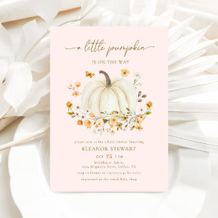 Invitación Un pequeño calabaza en el otoño de la floral Baby 