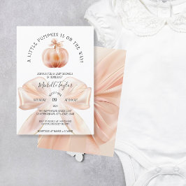 Invitación Un pequeño calabaza en el otoño de la floral Baby 