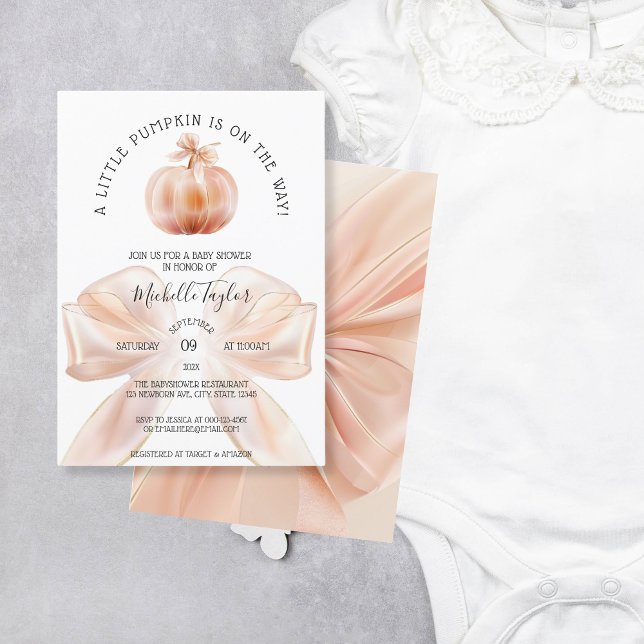 Invitación Un pequeño calabaza en el otoño de la floral Baby  (Subido por el creador)