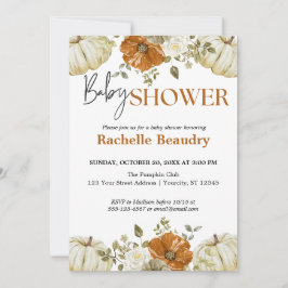 Invitación Un pequeño calabaza en el otoño de la floral Baby 