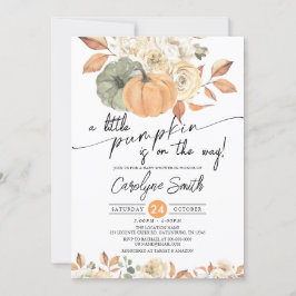 Invitación Un pequeño calabaza en el otoño de la floral Baby 