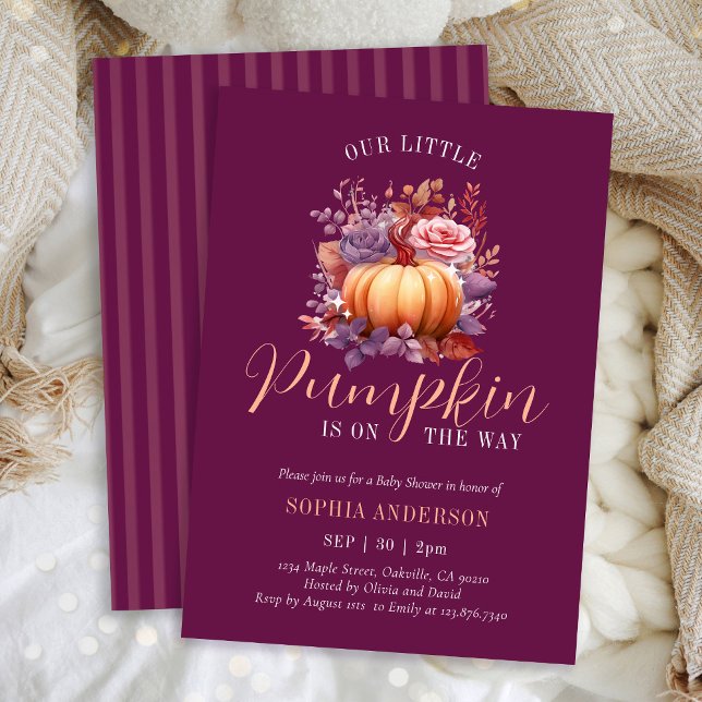 Invitación Un Pequeño Calabaza Está En Camino De Baby Shower  (Subido por el creador)
