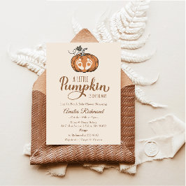 Invitación Un Pequeño Calabaza Está En Camino De Fiesta De Ba