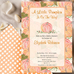 Invitación Un Pequeño Calabaza Está En Camino De La Baby Show