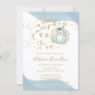 Invitación Un Pequeño Calabaza Está En El Camino Del Niño Bab