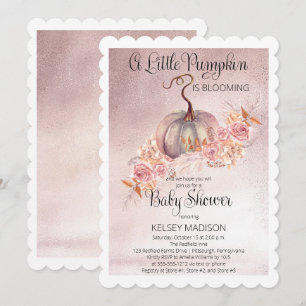 Invitación Un pequeño calabaza está floreciendo Baby Shower r