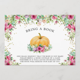 Invitación Un pequeño calabaza Girly Floral Gracias