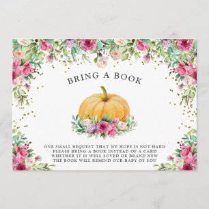 Invitación Un pequeño calabaza Girly Floral Gracias